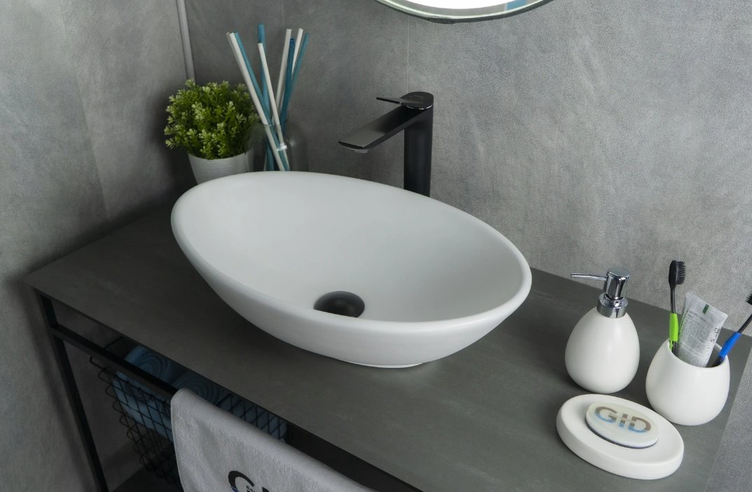 Раковина GID-ceramic Wm9021 накладная овальная 52, керамика купить,69000