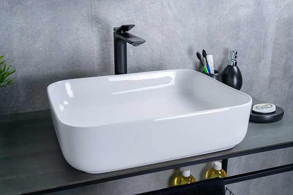 Раковина GID-ceramic D1304 накладная прямоугольная 39, керамика купить,88754