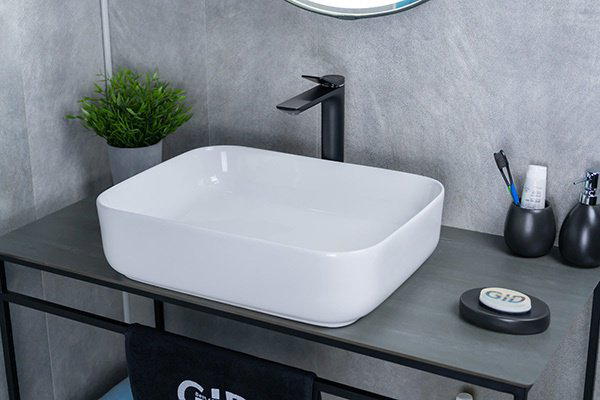 Раковина GID-ceramic D1304 накладная прямоугольная 39, керамика купить,88754