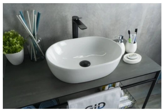 Раковина GID-ceramic N9026b накладная овальная 48, керамика купить,NaN