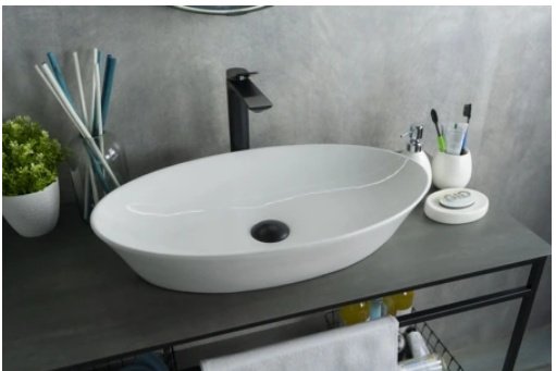 Раковина GID-ceramic N9397 накладная овальная 61, керамика