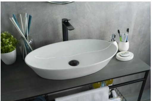 Раковина GID-ceramic N9397 накладная овальная 61, керамика купить,126862
