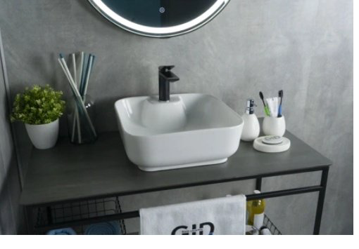 Раковина GID-ceramic N9443 накладная квадратная 41, керамика купить,63879