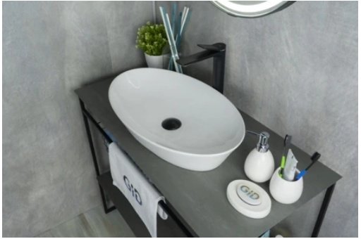 Раковина GID-ceramic N9397 накладная овальная 61, керамика