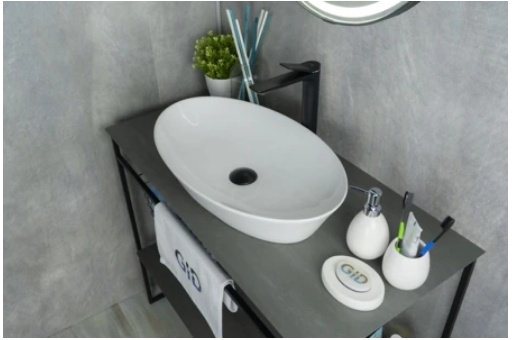 Раковина GID-ceramic N9397 накладная овальная 61, керамика купить,126862