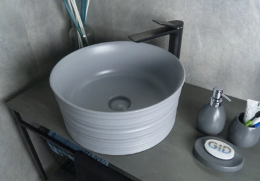 Раковина GID-ceramic Gm969 накладная круглая 41, керамика