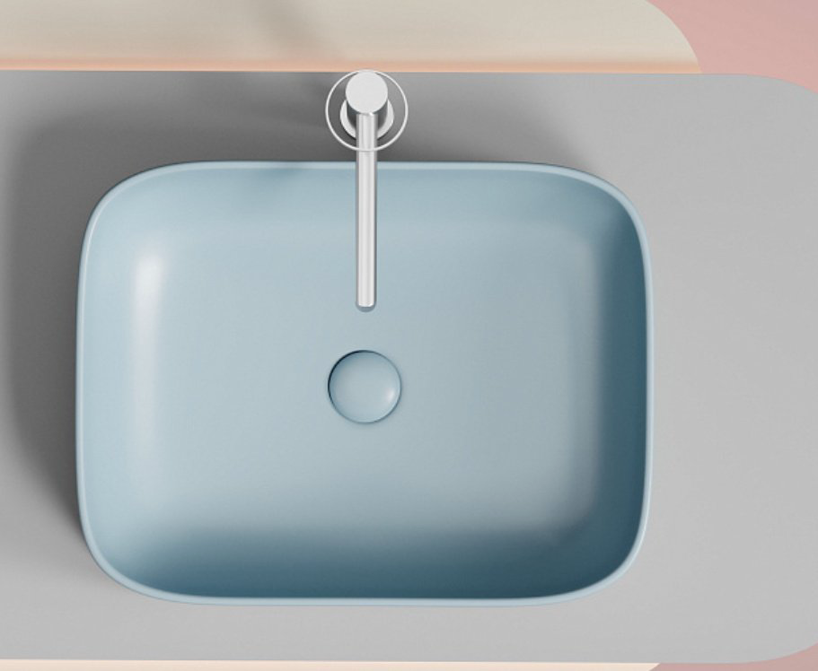 Раковина Ceramicanova CN6052ML накладная прямоугольная 50, санфарфор купить,NaN