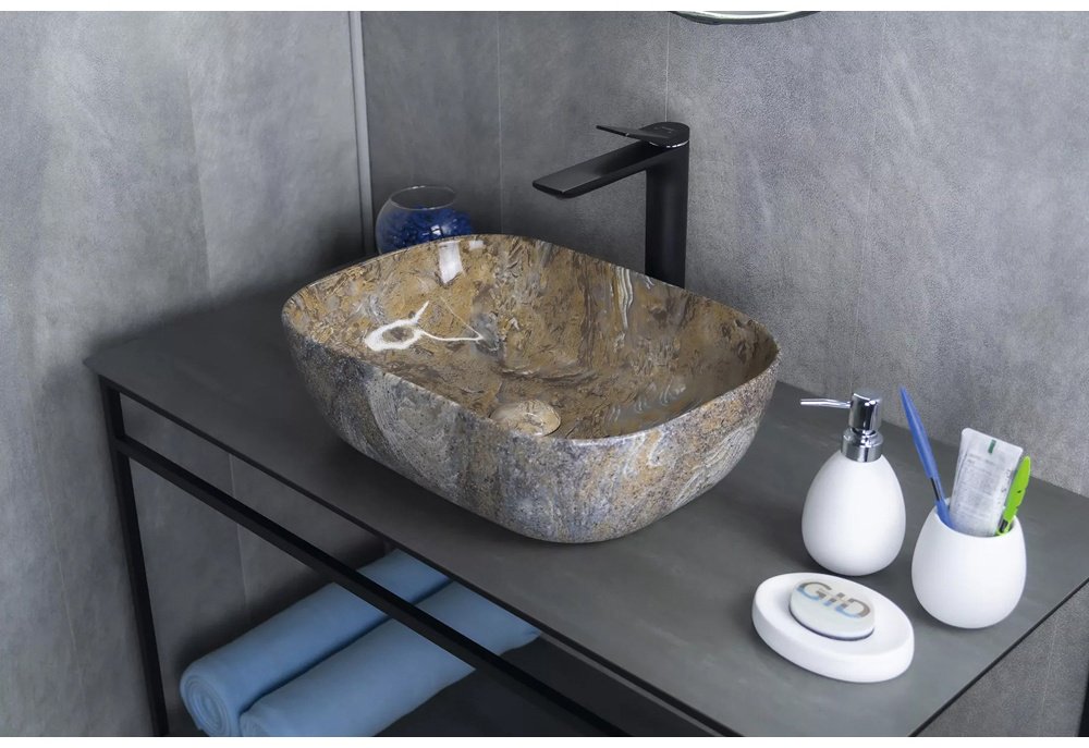 Раковина GID-ceramic 54474 Mnc333T накладная прямоугольная 32.5, керамика