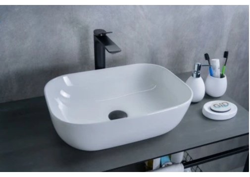 Раковина GID-ceramic D1333 накладная овальная 46, керамика