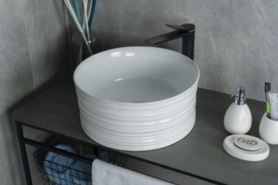 Раковина GID-ceramic W969 накладная круглая 41, керамика