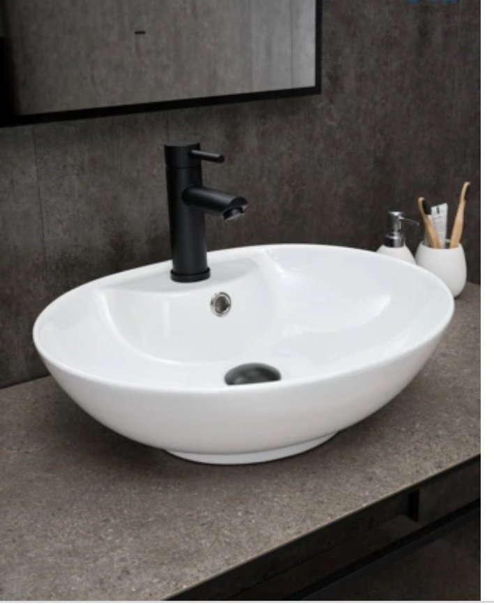 Раковина GID-ceramic N9005 накладная овальная 51, керамика