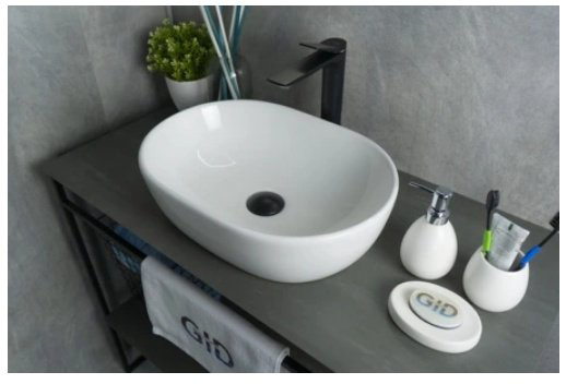Раковина GID-ceramic N9026b накладная овальная 48, керамика купить,NaN