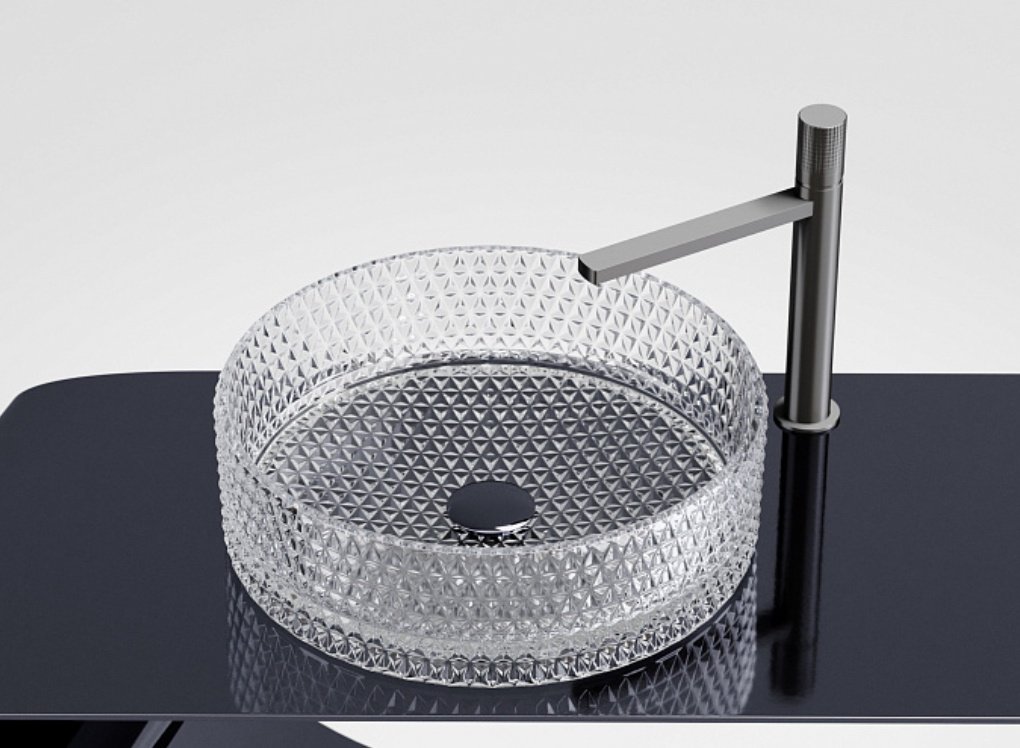Раковина Ceramicanova Cristal CN6062 накладная круглая 36, стекло