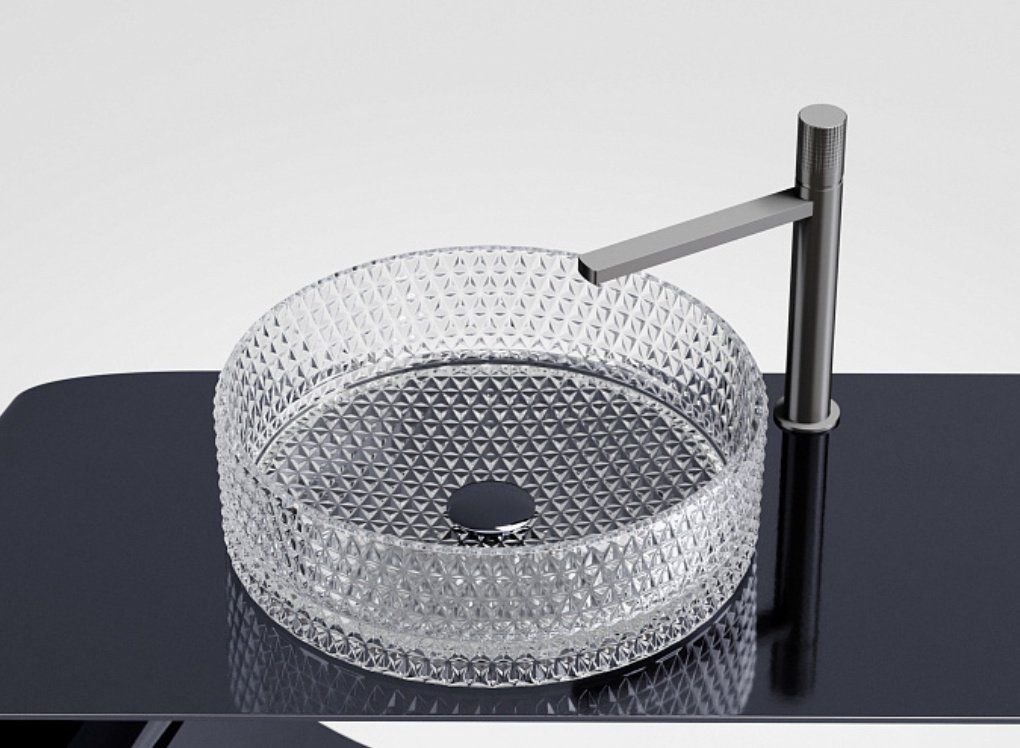 Раковина Ceramicanova Cristal CN6062 накладная круглая 36, стекло купить,NaN