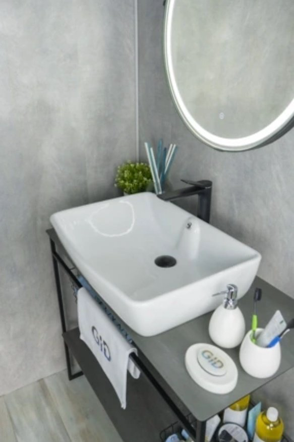 Раковина GID-ceramic N9121 накладная прямоугольная 59, керамика купить,NaN