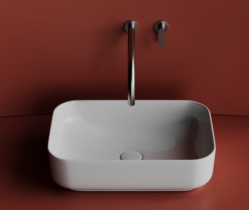 Раковина Ceramicanova CN5043 накладная прямоугольная 51, санфарфор