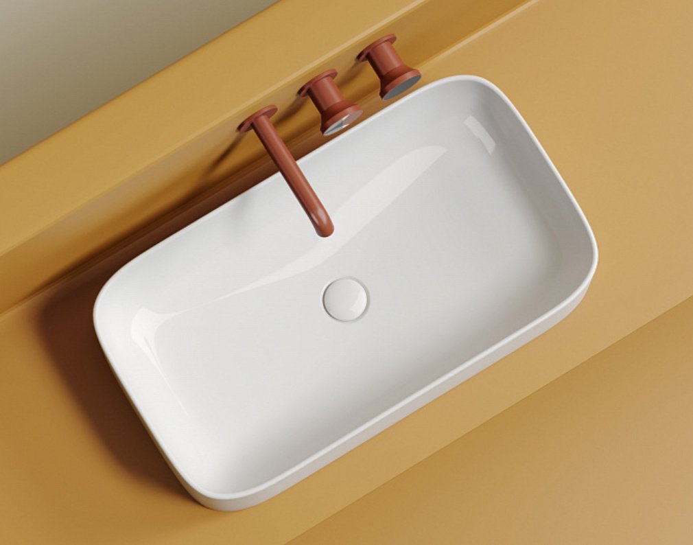 Раковина Ceramicanova Element CN6054 накладная прямоугольная 70, санфарфор