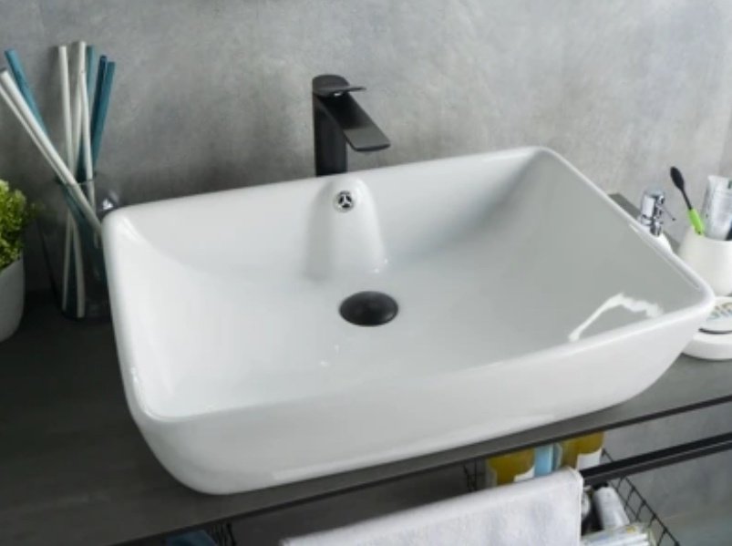 Раковина GID-ceramic N9121 накладная прямоугольная 59, керамика купить,NaN