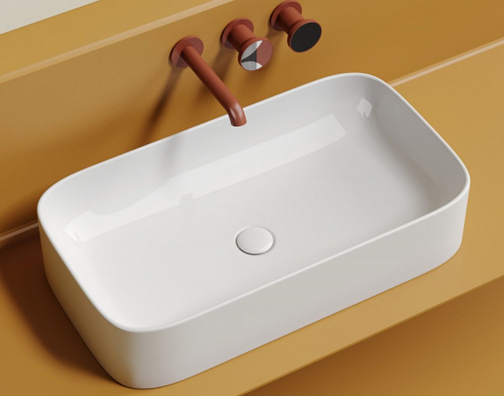 Раковина Ceramicanova Element CN6054 накладная прямоугольная 70, санфарфор