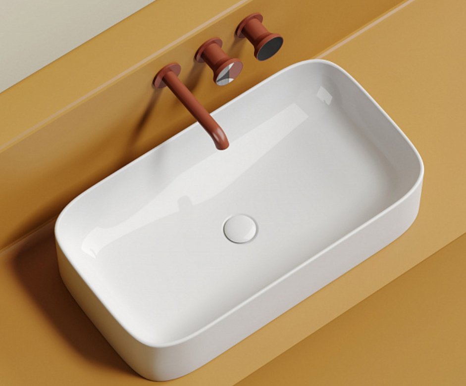 Раковина Ceramicanova Element CN6054 накладная прямоугольная 70, санфарфор