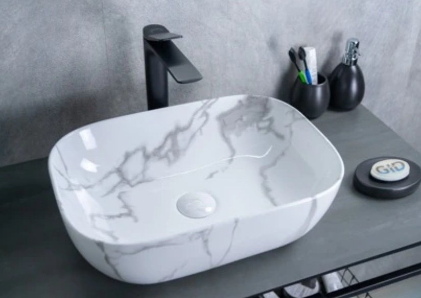 Раковина GID-ceramic Mnc333C накладная овальная 46, керамика купить,NaN