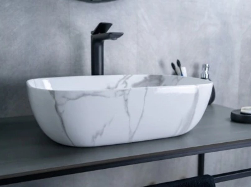 Раковина GID-ceramic Mnc333C накладная овальная 46, керамика