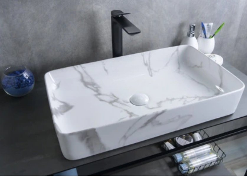 Раковина GID-ceramic Mnc396C накладная прямоугольная 60, керамика