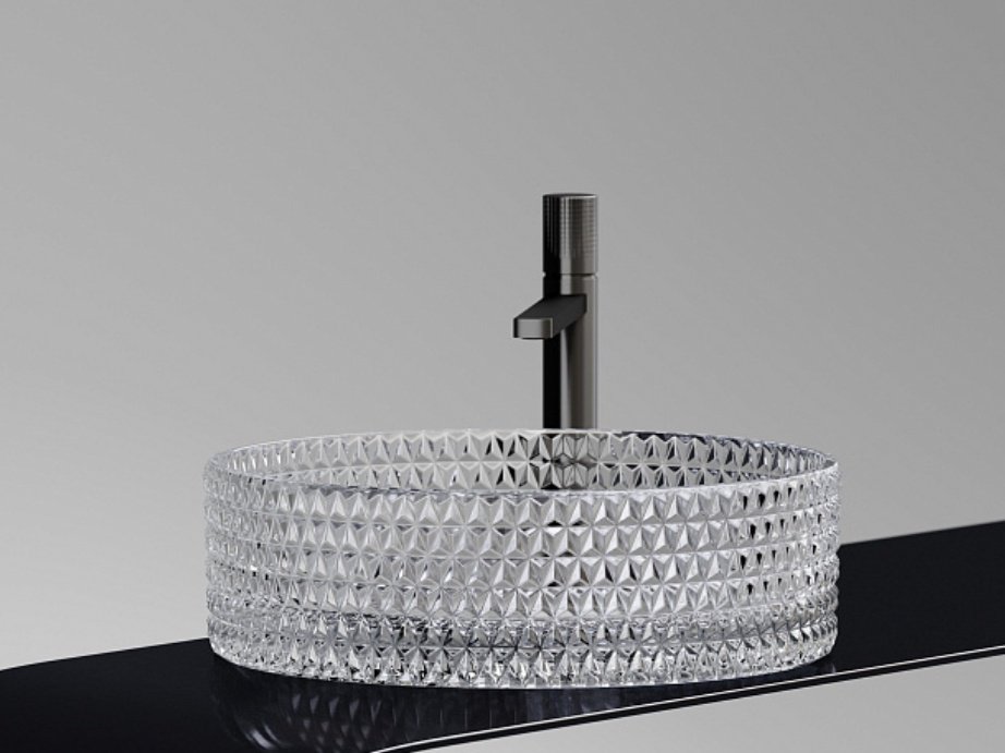 Раковина Ceramicanova Cristal CN6062 накладная круглая 36, стекло