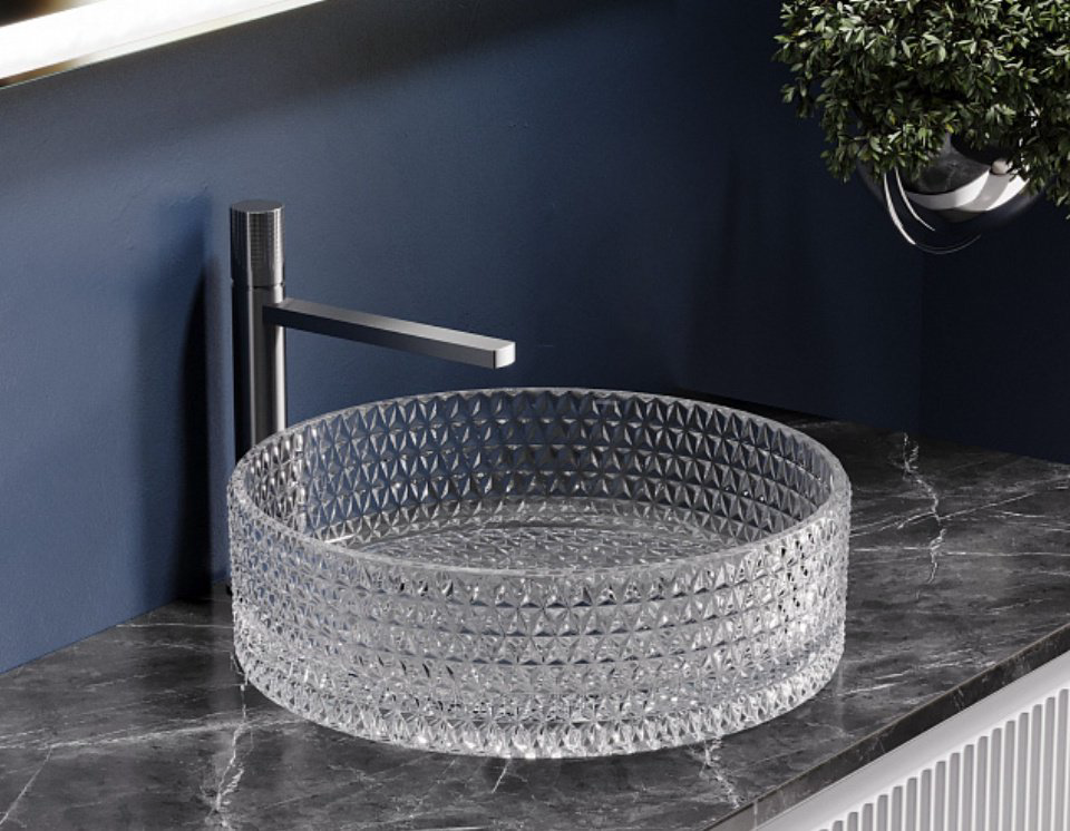 Раковина Ceramicanova Cristal CN6062 накладная круглая 36, стекло купить,NaN