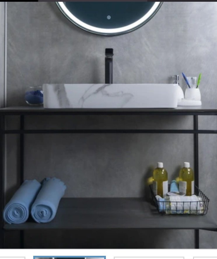 Раковина GID-ceramic Mnc396C накладная прямоугольная 60, керамика