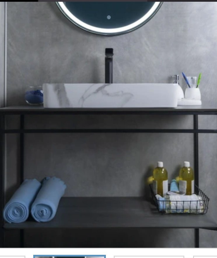 Раковина GID-ceramic Mnc396C накладная прямоугольная 60, керамика купить,237407