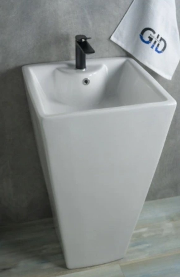 Раковина GID-ceramic Nb145 с пьедесталом квадратная 46, керамика