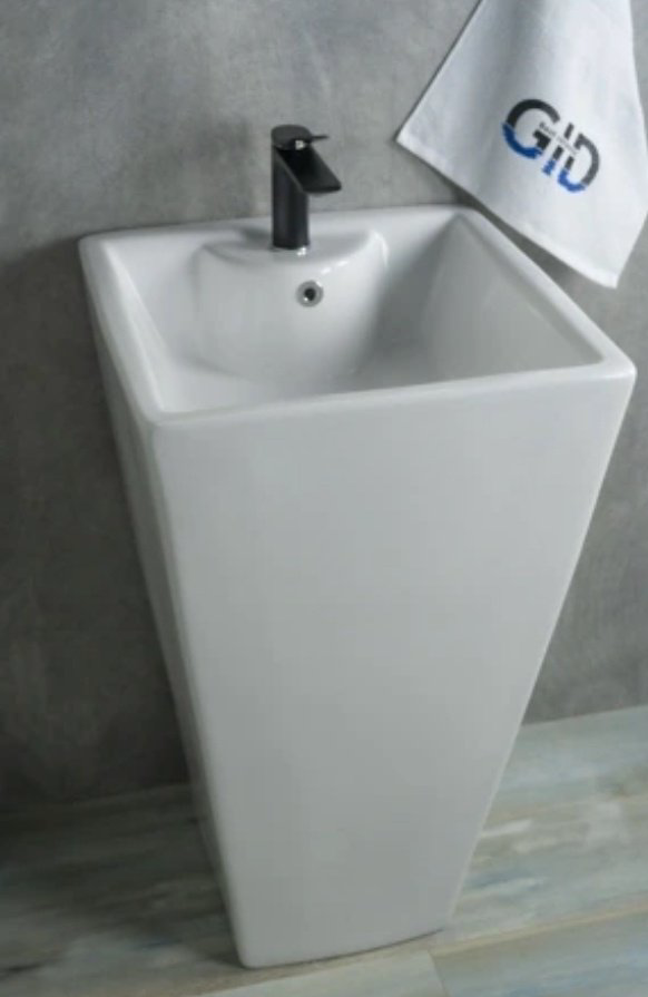 Раковина GID-ceramic Nb145 с пьедесталом квадратная 46, керамика