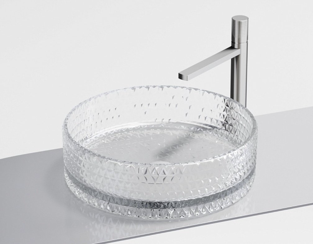 Раковина Ceramicanova Cristal CN6062 накладная круглая 36, стекло купить,NaN