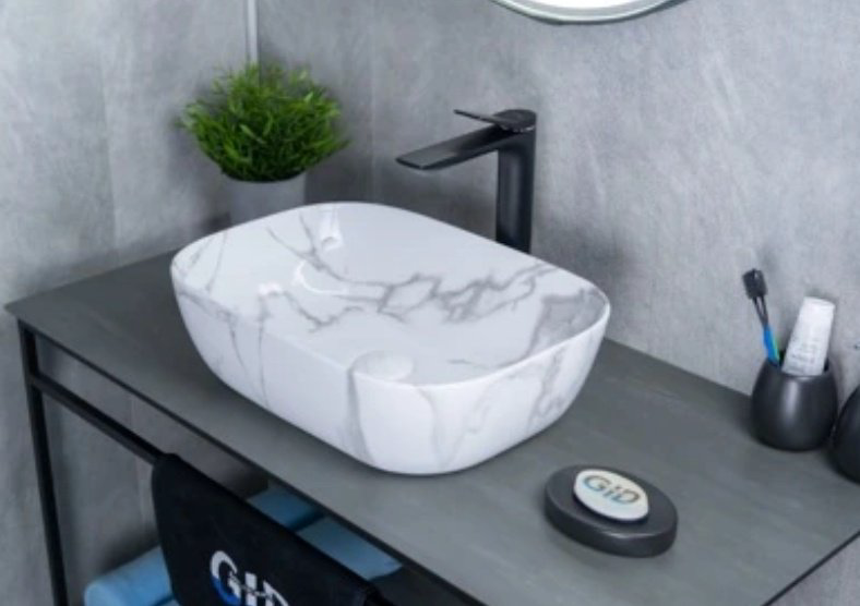 Раковина GID-ceramic Mnc333C накладная овальная 46, керамика купить,NaN