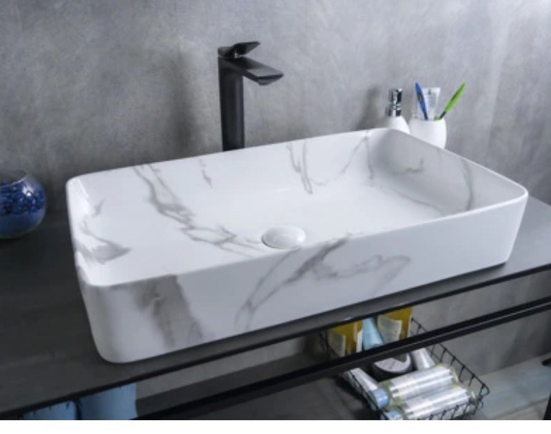Раковина GID-ceramic Mnc396C накладная прямоугольная 60, керамика
