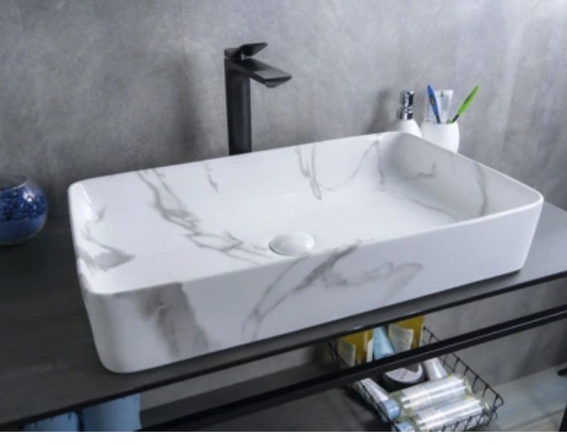 Раковина GID-ceramic Mnc396C накладная прямоугольная 60, керамика купить,237407
