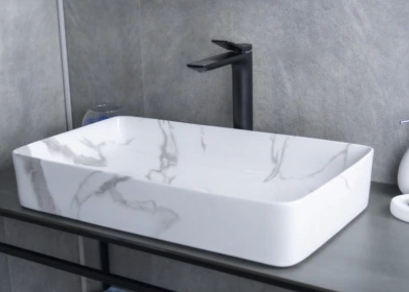 Раковина GID-ceramic Mnc396C накладная прямоугольная 60, керамика