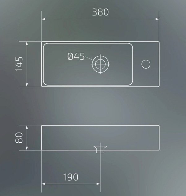 Раковина GID-ceramic Bm9271R подвесная прямоугольная 14.5, керамика
