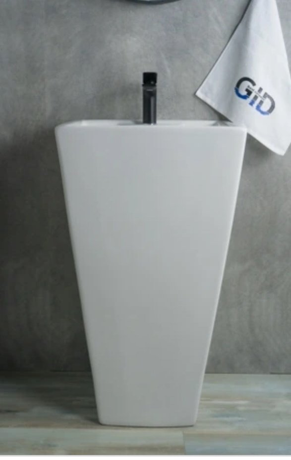 Раковина GID-ceramic Nb145 с пьедесталом квадратная 46, керамика