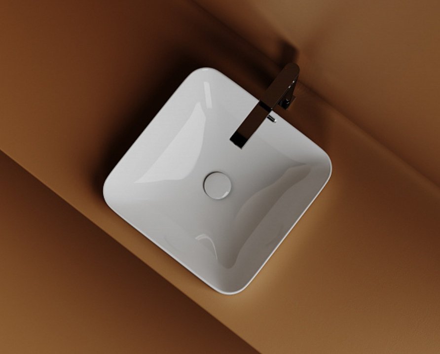 Раковина Ceramicanova CN6077 накладная квадратная 44, санфарфор