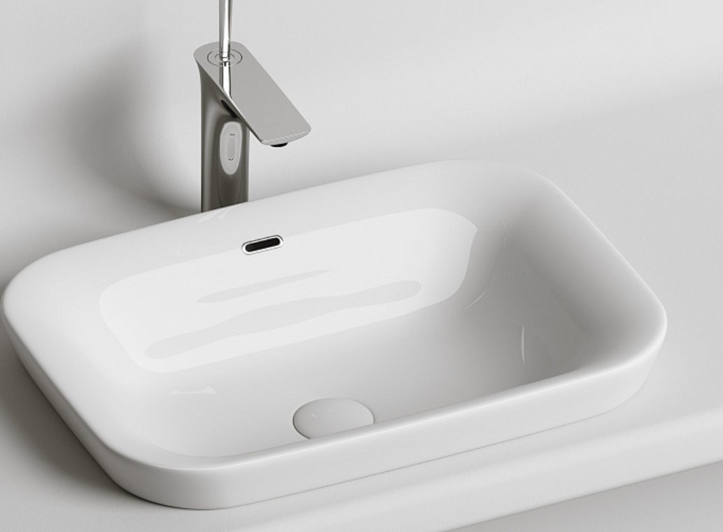 Раковина Ceramicanova CN6041 врезная прямоугольная 58, санфарфор