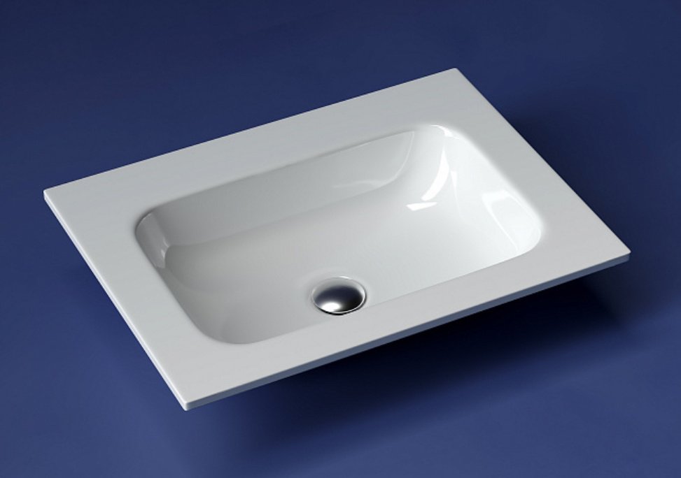 Раковина Ceramicanova CN7011wx врезная прямоугольная 61, санфарфор