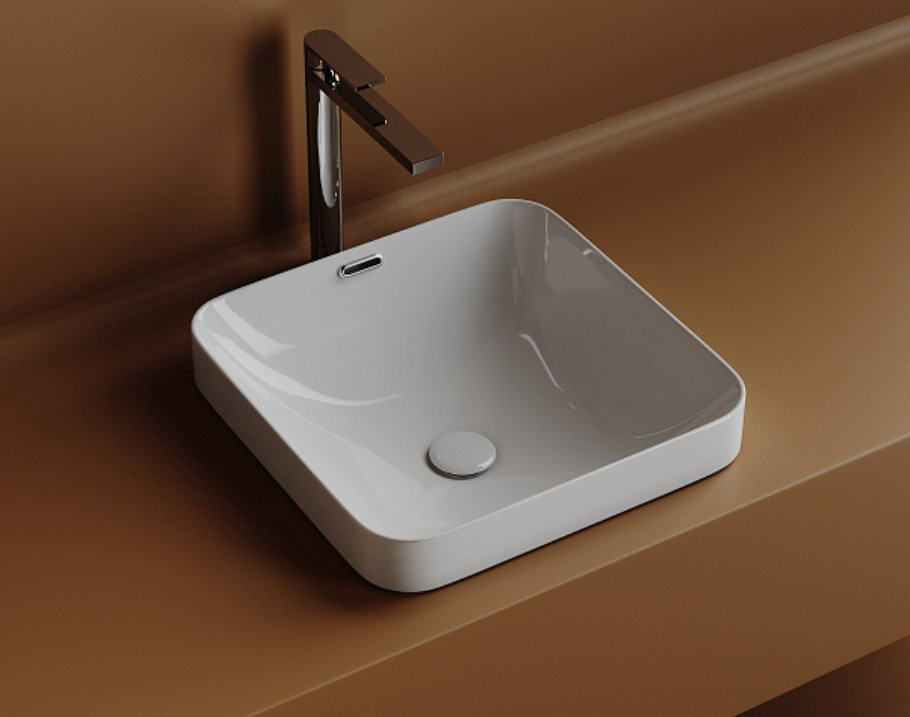 Раковина Ceramicanova CN6077 накладная квадратная 44, санфарфор купить,154125
