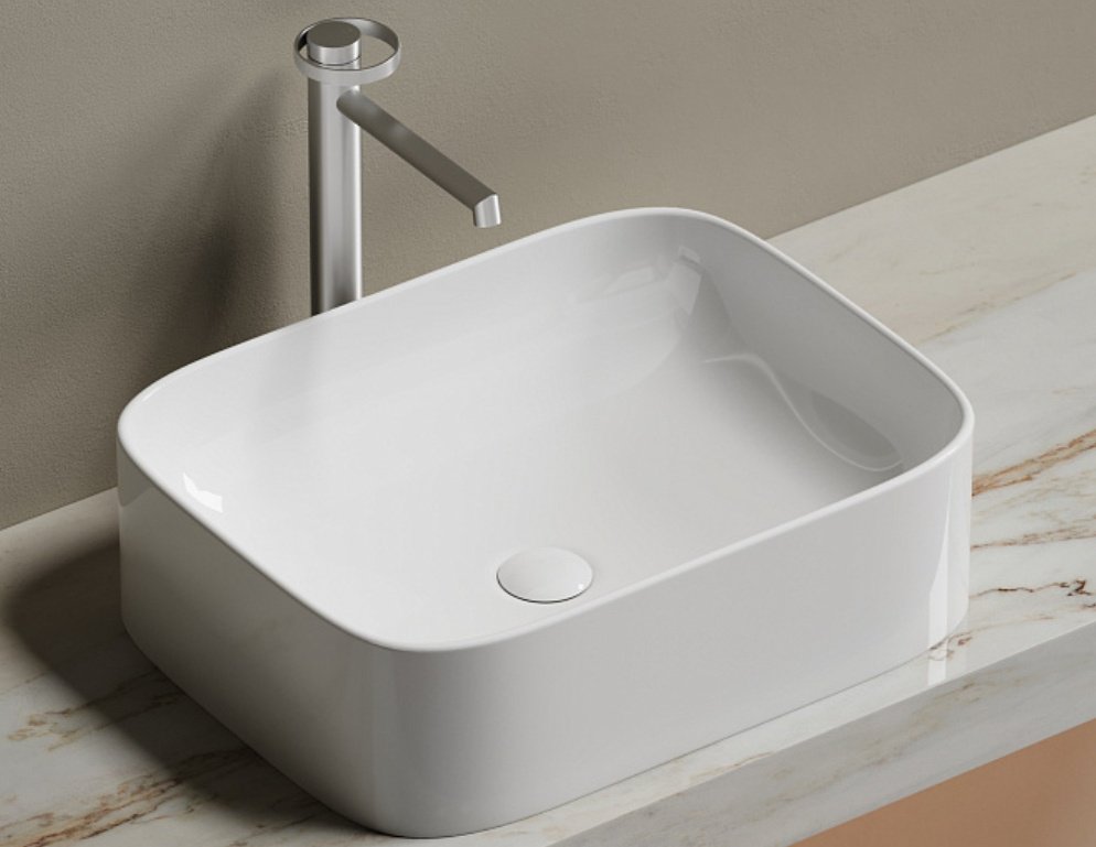 Раковина Ceramicanova CN6052 накладная прямоугольная 50, санфарфор