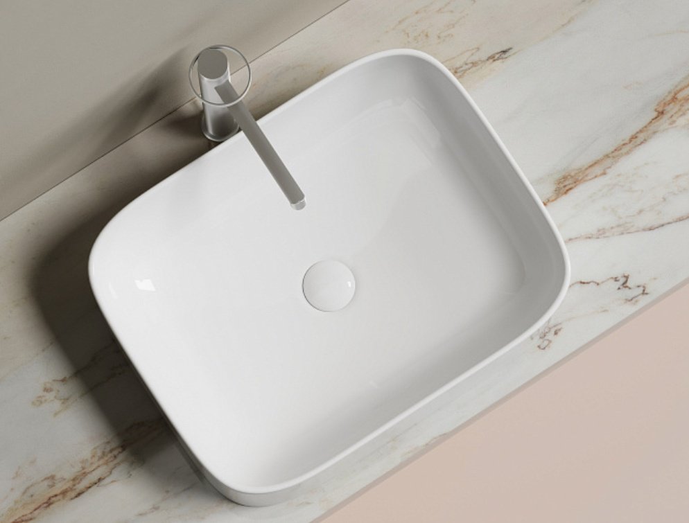 Раковина Ceramicanova CN6052 накладная прямоугольная 50, санфарфор