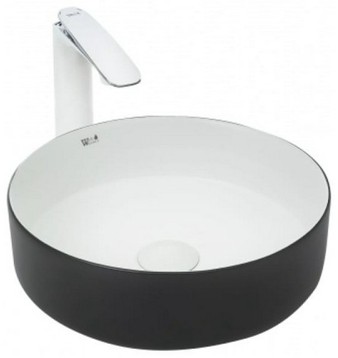 Раковина WeltWasser WW ELBACH M3134 BW накладная круглая 35.5 см, фаянс