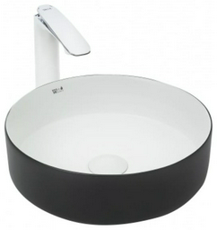 Раковина WeltWasser WW ELBACH M3134 BW накладная круглая 35.5 см, фаянс