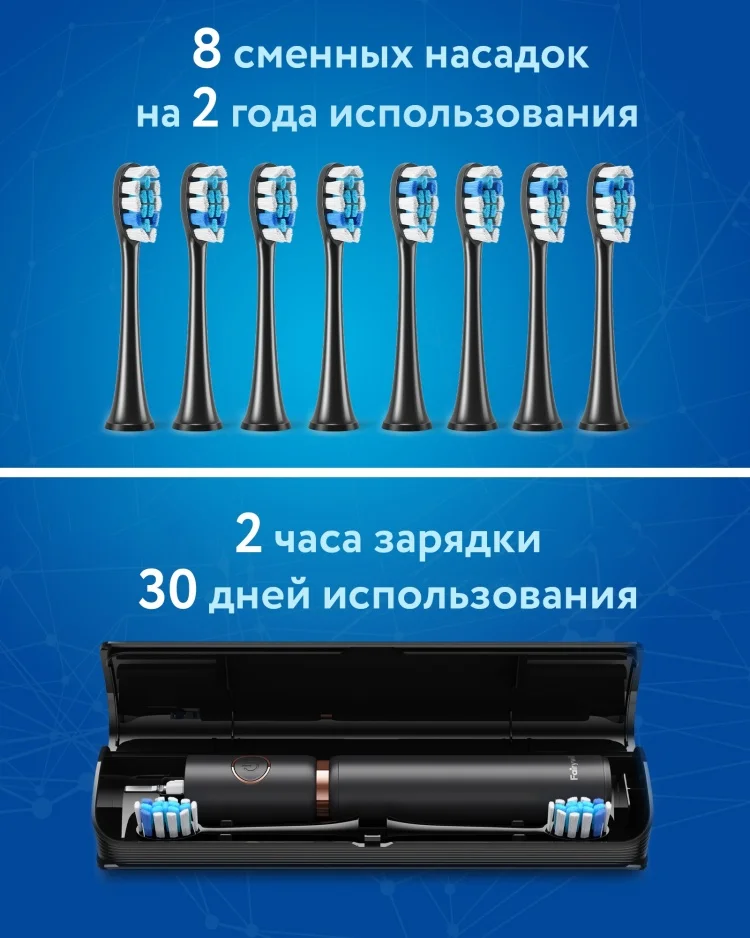 Электрическая зубная щетка Fairywill P11 черная купить,NaN