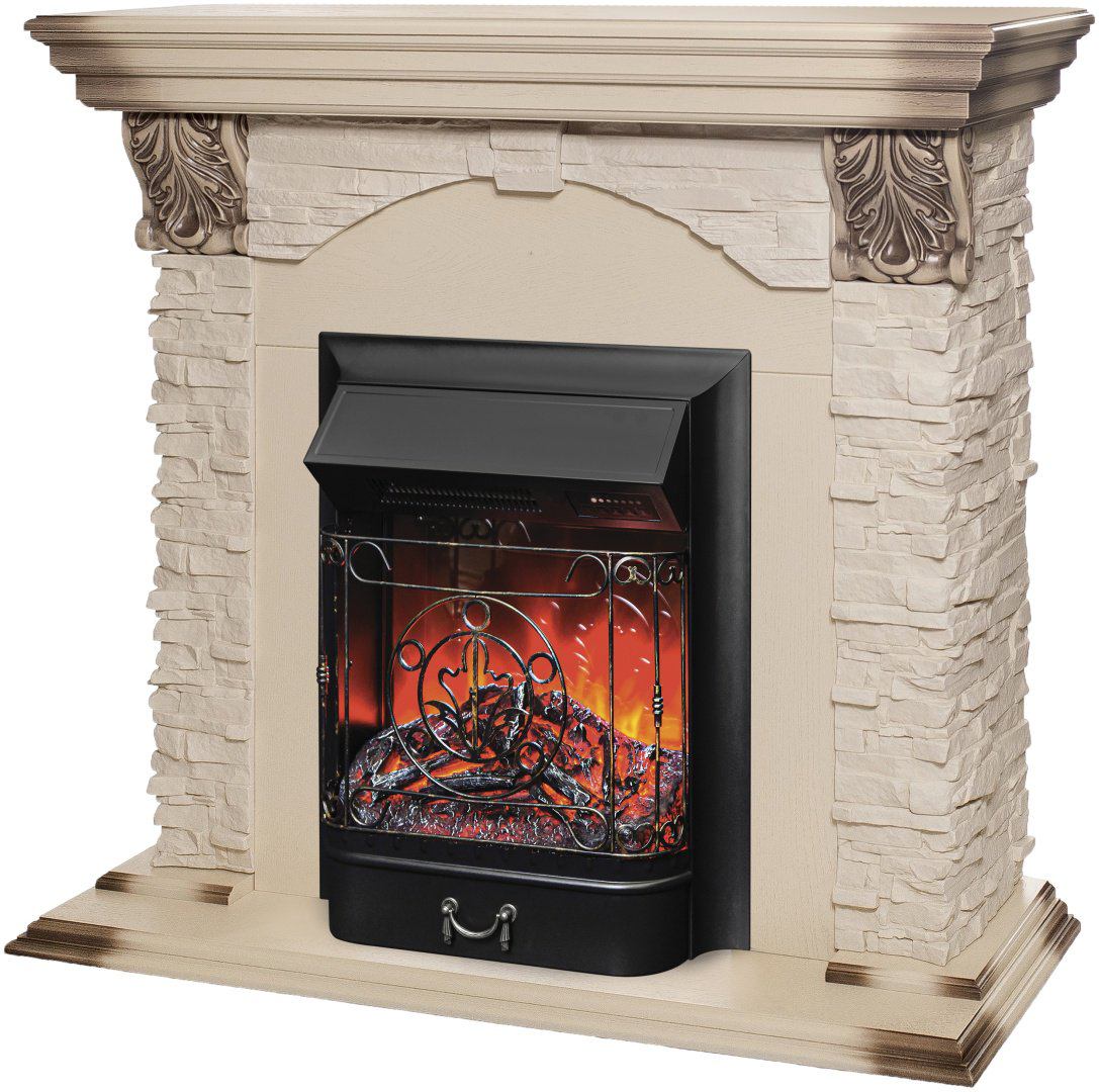 Электрокамин Real Flame напольный Dublin LUX с очагом Fobos LUX Black RC купить,NaN